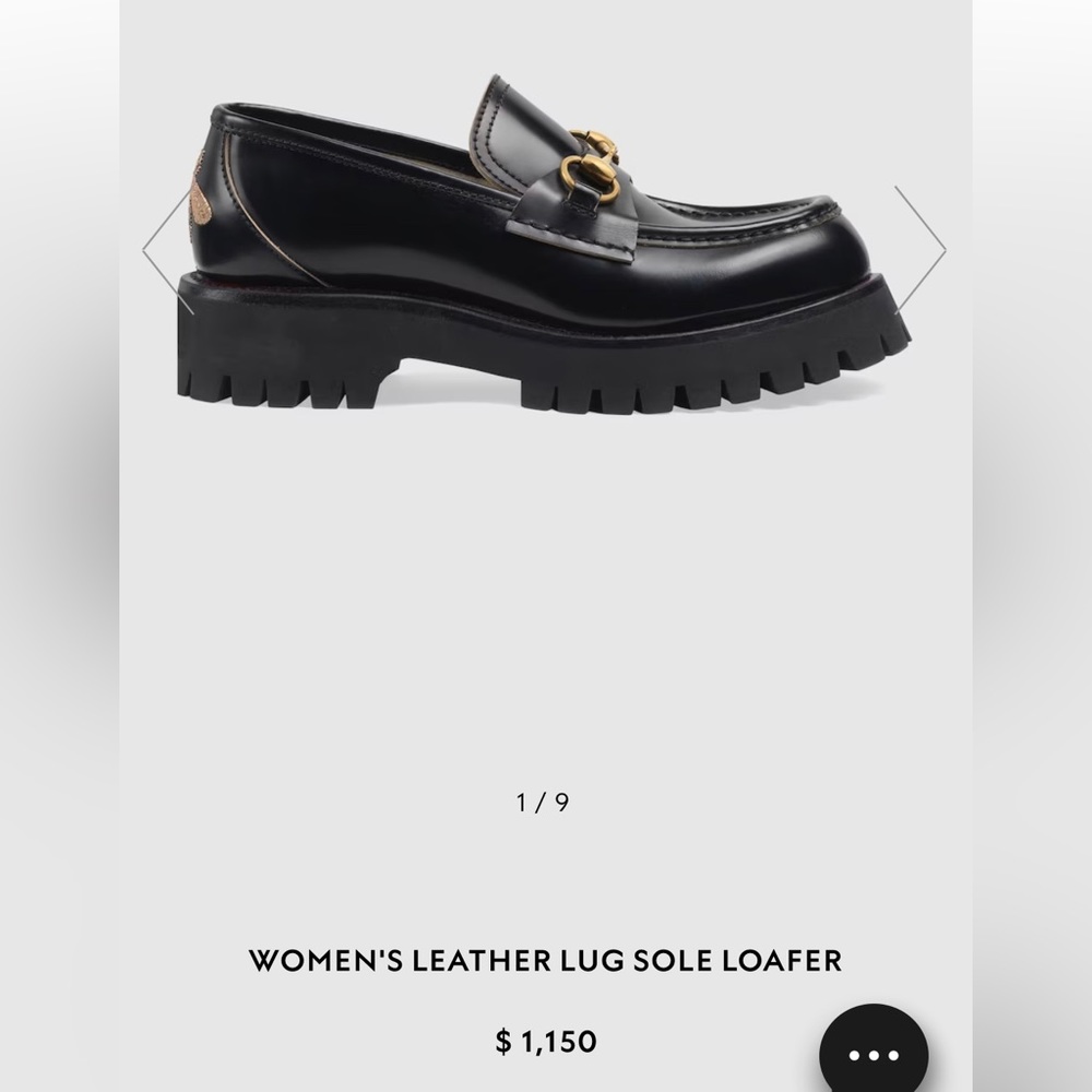 Gucci Black Leather Lug Sole Loafers - Picture 6 of 16